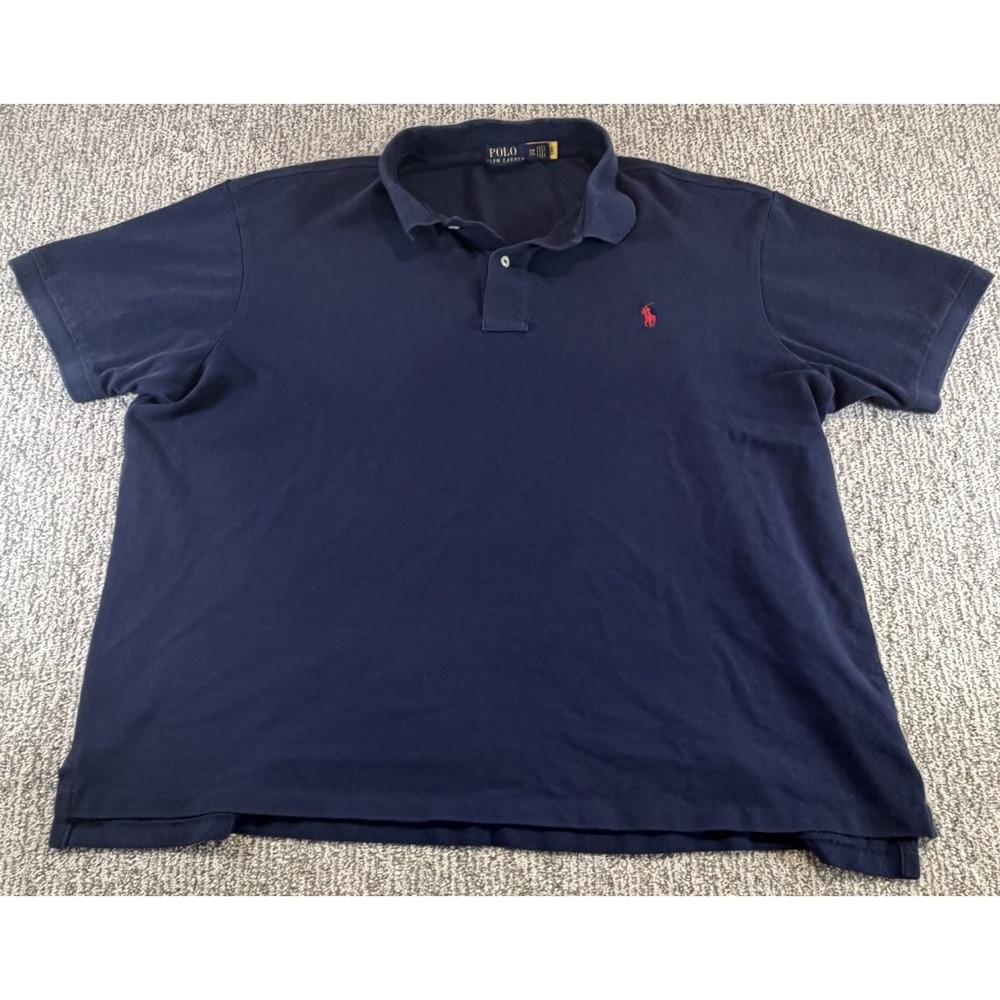 Polo Ralph Lauren Mens 2XB Navy Blue Polo Shirt 100% Cotton Big Red Pony